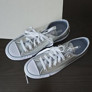 Converse Kids Shimmering Silver Sneakers